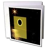 Florene Abstract Water - Moon Lite n Stars - Greeting Cards-12 Greeting Cards with envelopes