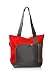 Fashionable Tote Bag with Zipper Closure Long Handles Large Capacity, Red