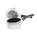 Art and Cuisine Evolution Series Aluminum Nonstick Saucepan with Spout, Grey, 2.4-Quart