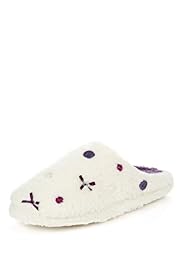 Per Una Button & Bow Mule Slippers