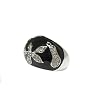 Silver Black Chunky Crystal Art Deco Ring Jewelry