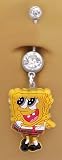  : Sponge Bob Square Pants spongebob Belly Navel body jewelry piercing bar Ring