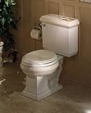 Kohler Crimson Topaz design on Memoirs two-piece elongated toilet with Classic design, includes seat White - K-14231-TC-0
