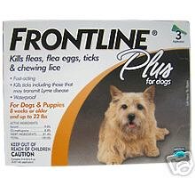 Frontline plus for Dogs up to 22 Lb,8 weeks age -3 appl