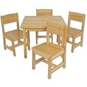 Farmhouse Table and Four Chairs Set