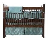Fawn: Bedding Crib Sheet - Blue Moon - Blue/Chocolate