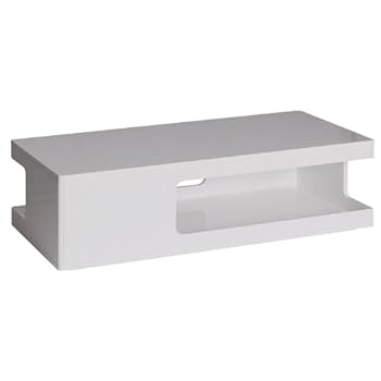 Table basse laqué blanc rectangulaire 120 cm Léa Id'Clik