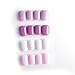 Laza 96 Pcs Colorful Fake Nails 4 Pack Lavender Violet Full Cover Square Short UV Coat Artificial Acrylic Nails - Pink Sunset