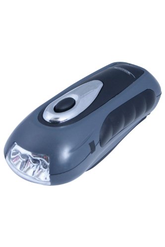 Mountain Warehouse Ultra Bright 3 LED Dynamo Wind Up Torch Light Lamp Charcoal