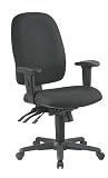 Kitchen & Housewares : Office Star 43819 MULTI-FUNCTION ERGONOMIC CHAIR WITH RATCHET BACK AND ADJUSTABLE SOFT PADDED ARMS Black 21