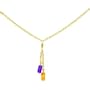 14K Gold Multi Gemstone Necklace 18"