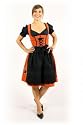 Trachten Dirndl, bezauberndes Rot mit aufwendigen Stickereien und hochwertigen Miederhaken, aus edler Baumwolle