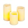 Everlasting Glow Flameless Wax Melted-Edge Pillar Candle, Ivory, Set of 3
