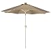Outdoor Patio Beige Round Crank Patio Umbrella - 9'