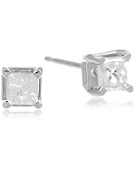 10k Gold Princess-Cut Diamond Studs (1/2 cttw, J-K Color, I2-I3 Clarity)