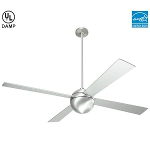 Modern Fan BAL-BA 52 Ball Contemporary Energy Star DAMP Outdoor Brushed Aluminum Ceiling Fan by 