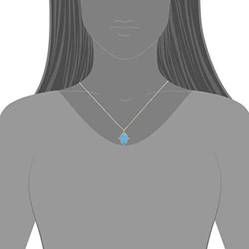 NanoStyle - Turquoise Necklace - Hand of Fatima Pendant - Lucky Charm - Hamsa Jewelry - For Protection