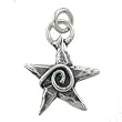 Star and Swirl Reversible Star Pendant or Charm in Sterling Silver, #9202