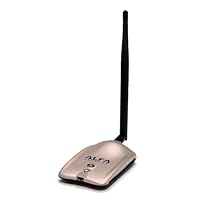 Alfa AWUS051NH 500mW High Gain 802.11b, 802.11a, 802.11g, 802.11n high power Wireless USB A / B / G / N Wireless WiFi Network adapter With a 5dBi Rubber Antenna and Suction cup / Clip Window Mount - High speed Up to 300 Mbps - With Hot Swap Support
