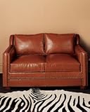 Old Hickory Tannery Leather Sofa with Sleeper Small