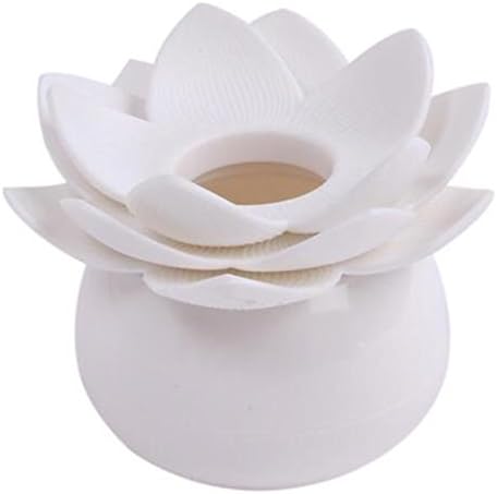 Lotus Flower Cotton Bud Holder Toothpick Case Cotton Swab Box Cup Home Decor (White)