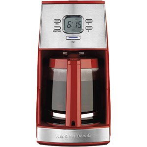 Hamilton Beach 43253 Ensemble 12-Cup Coffeemaker with Glass Carafe, Red Hamilton Beach 43253 Ensemble 12-Cup Coffeemaker with Glass Carafe, Red