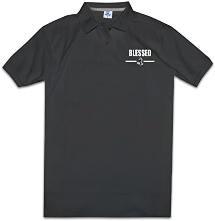 Men's Blessed Printing Funny Short Sleeve Dress Polo Tee