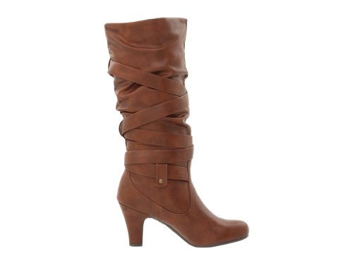 Madden Girl Women's Piinup Boot,Cognac Paris,7.5 M US