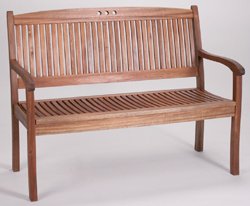 Profiline Bank “Indaka”, Akazienholz FSC – zertifiziert, geölt, Edelstahlbeschläge, Zweisitzer, Größe: ca. 120 cm