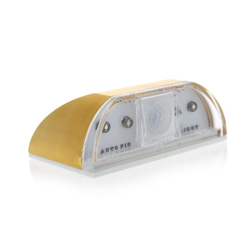 Docooler Auto PIR Door Keyhole Motion Sensor Detector LED Light Lamp Golden