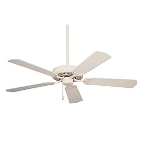 Emerson CF700AW Builder Indoor Ceiling Fan, 52-Inch Blade Span, Summer White Finish and Summer White/Bleached Oak Blades