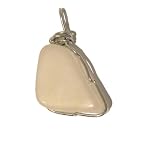 Ulexite Pendant 02 Wire Wrapped Silver White Slab Tv Stone Crystal Healing Clarity Reiki Rock 1.8