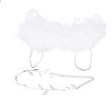 ノーブランド品　赤ちゃん　新生児　ヘッドバンド　翼　衣装　記念写真　小道具　装飾　ベビーシャワー　2セット　3色選べる - 白+シルバー