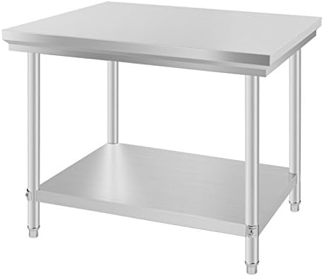 Maxwolf Work Table Food Work Prep Table Restaurant Grade Stainless Steel 24 x 36 Inch Worktable for Home Warehouse (24 x 36 Inch)