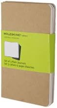 Moleskine Cahier Journal (Set of 3), Pocket, Plain, Kraft Brown, Soft Cover (3.5 x 5.5): set of 3 Plain Journals