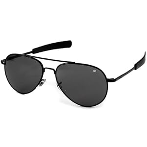 American Optical Sunglasses - Flight Gear General w/ Bayonet Temples / Frame: Silver w/ Bayonet Temples Lens: Grey (58 mm)