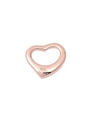 Sterling Silver Rose Gold Tone Floating Heart Pendant Cute Charm Pure 925 14mm with 1.8mm Curb Chain