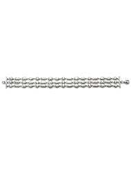 3 ROW MULTI SHAPE WHITE CZ BRACELET-7.25"