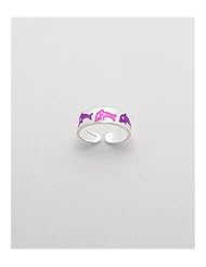 Dolphin Colored Enamel Toe Ring In 92.5 Sterling Silver