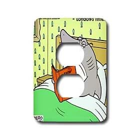 Londons Times Famous People Places Books Cartoons - SWIM WITH THE LAWYERS - Light Switch Covers - 2 plug outlet cover
