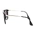 Evebright Womens Squared Double Metal Bridge Thick Plastic Cat Eye Sunglasses Black