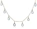Jewelry : 14k Yellow Gold, March Birthstone, Aquamarine Briolette Station Necklace, 16'