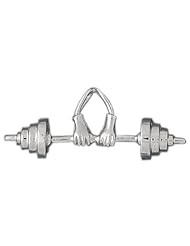 Clevereves14K White Gold Pendant 3-D Bodybuilding 12.2 - Gram(s)