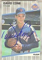 David Cone, New York Mets, 1989 Fleer Autographed Card