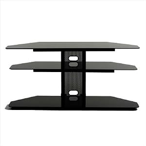 52 Corner Flat Panel TV Stand in Gloss Black by