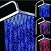 8 Inch Single Function Temperature Sensitive Rainfall LED Shower Head, Chrome