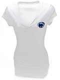 Penn State Womens V Neck T-Shirt White Lion Head