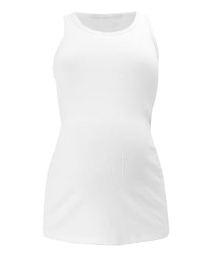 Maternity Ribbed Vest - White