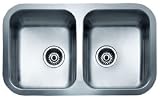 Teka Sinks Builder Series Stainless Steel Double Bowl Undermount Sink, Boxed, 30-7/8 W x 18-1/2 D x 7 H