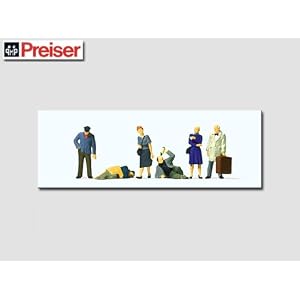 AT THE TRAIN STATION - PREISER HO SCALE MODEL TRAIN FIGURES 10592